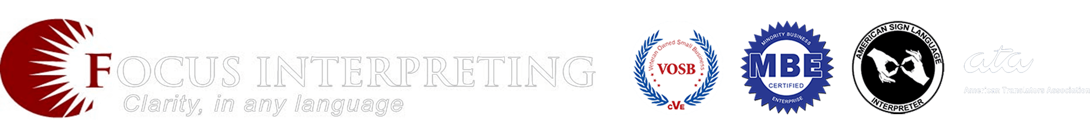 Focus Interpreting, Inc. — certified VOSB, MBE, ASL, ATA, NMSDC and IMIA